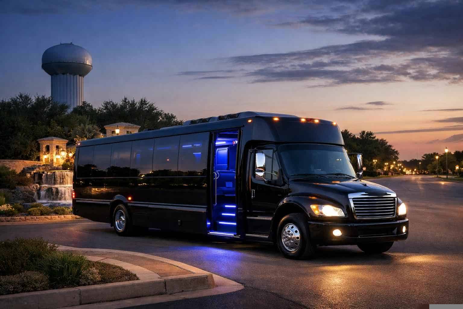 Black Party Bus Rental Services in Windcrest Texas