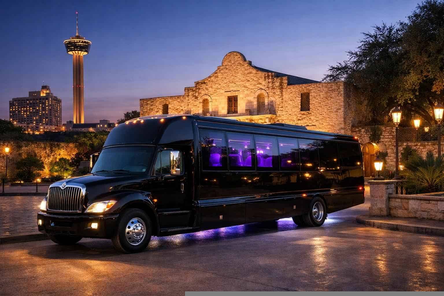 Black Party Bus Service Alamo Heights TX