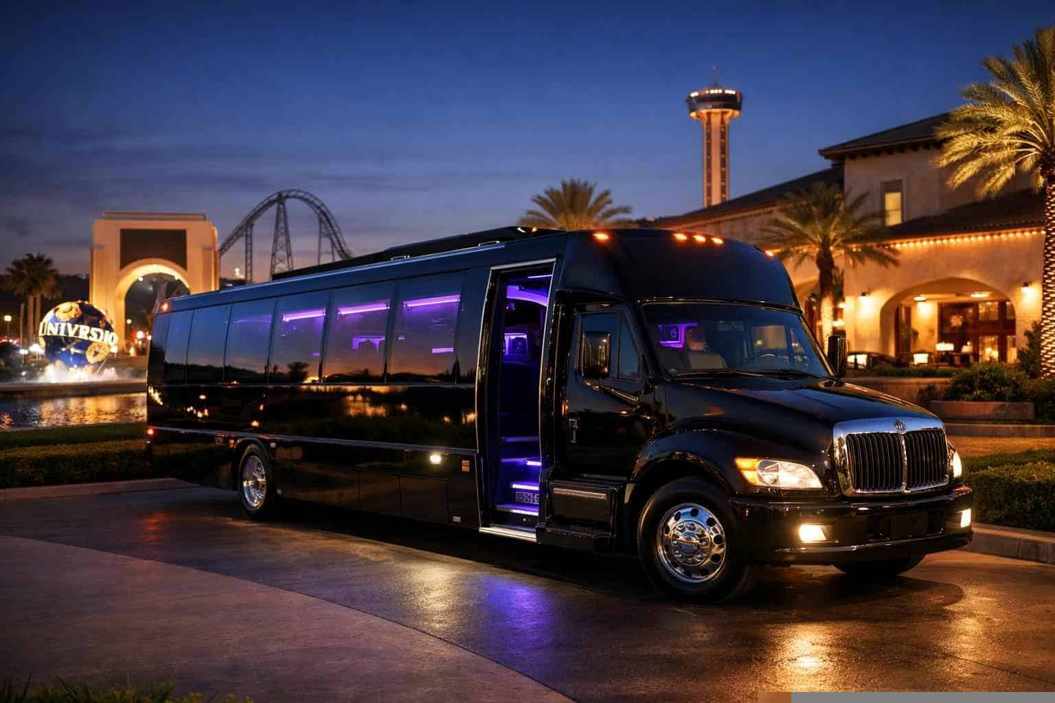 Black Party Buses in Universal City Texas