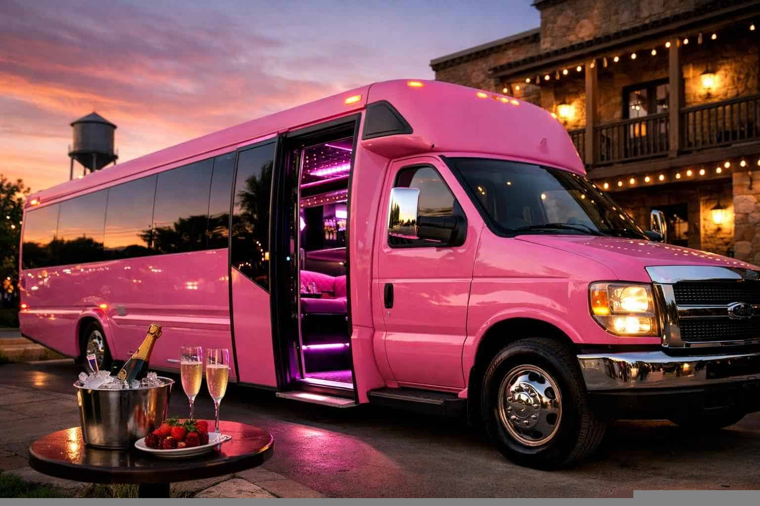 Cibolo Texas Pink Party Bus Rental