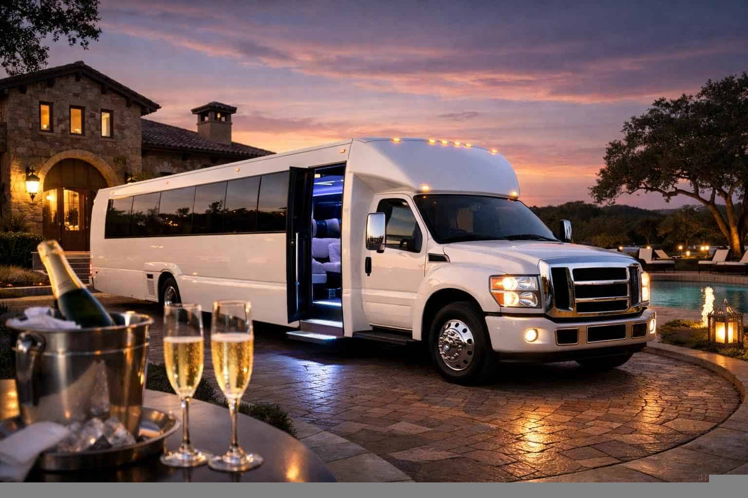 Cibolo Texas White Party Bus Rental