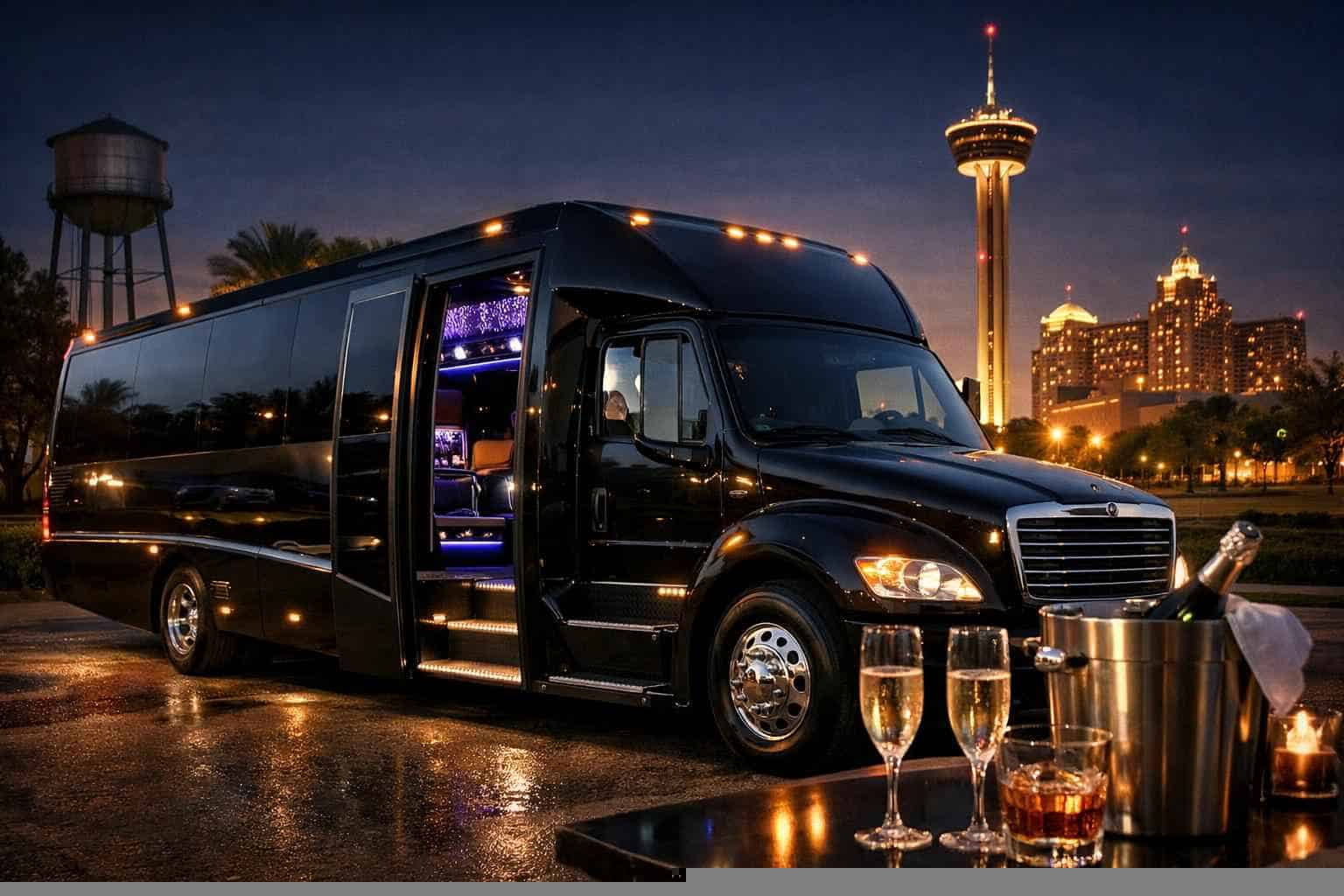 Converse Texas Black Party Bus Rental