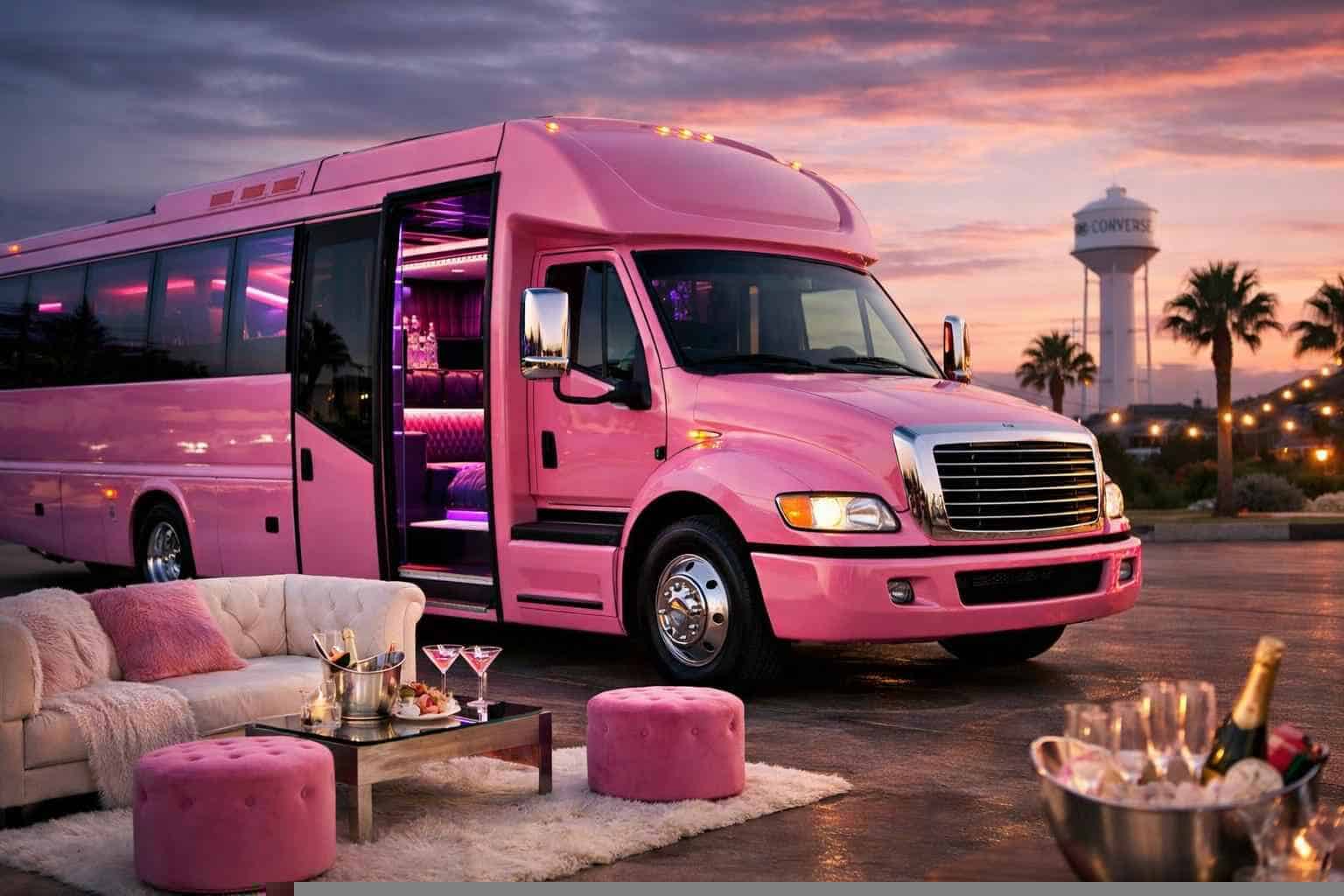 Converse Texas Pink Party Bus Rental