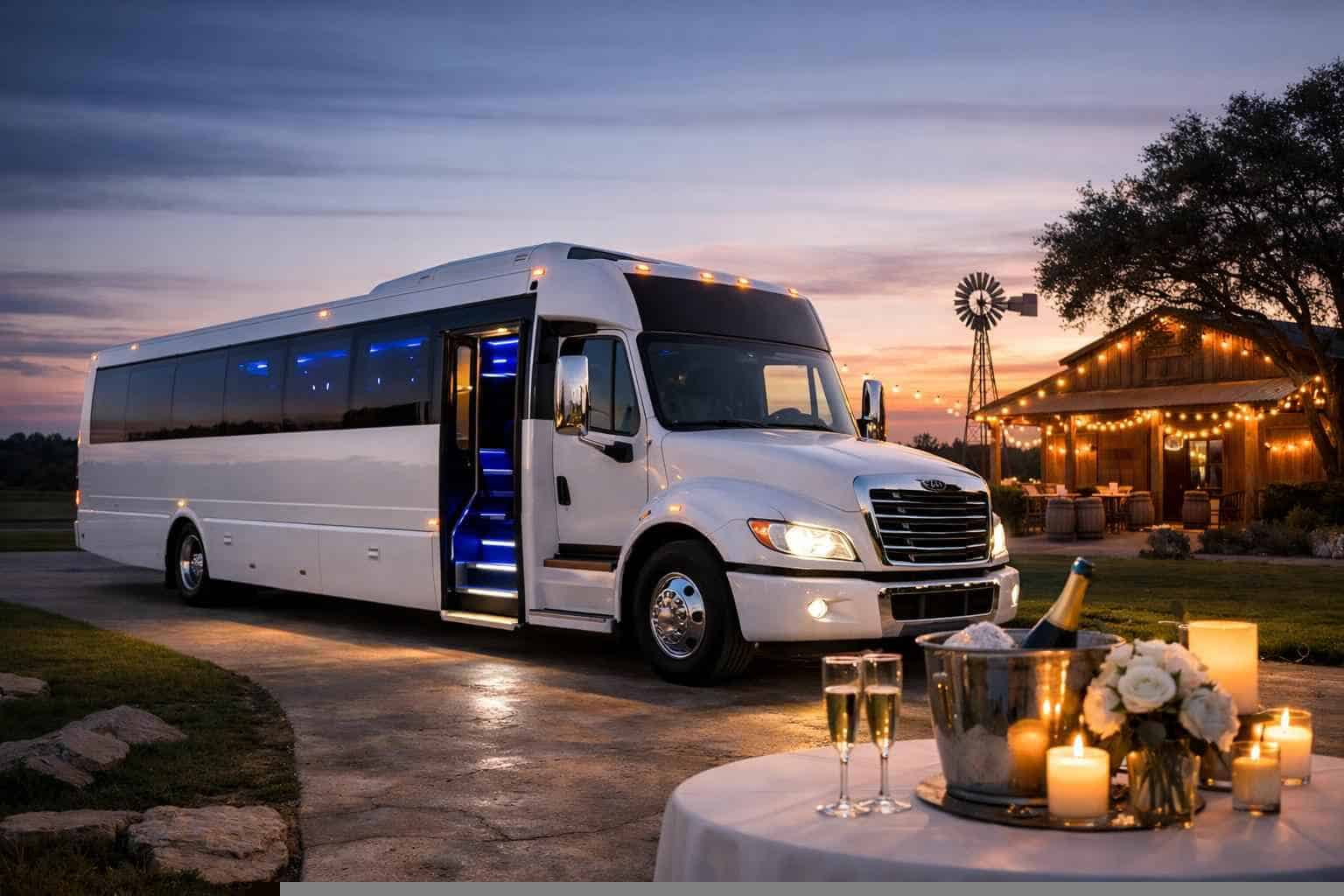 Floresville Texas White Party Bus Rental