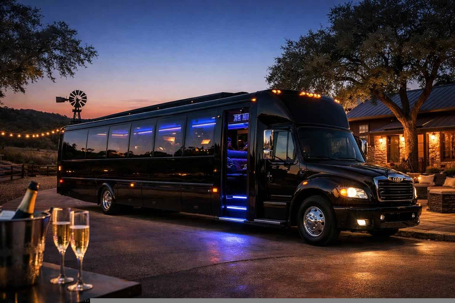 Helotes Texas Black Party Bus Rental