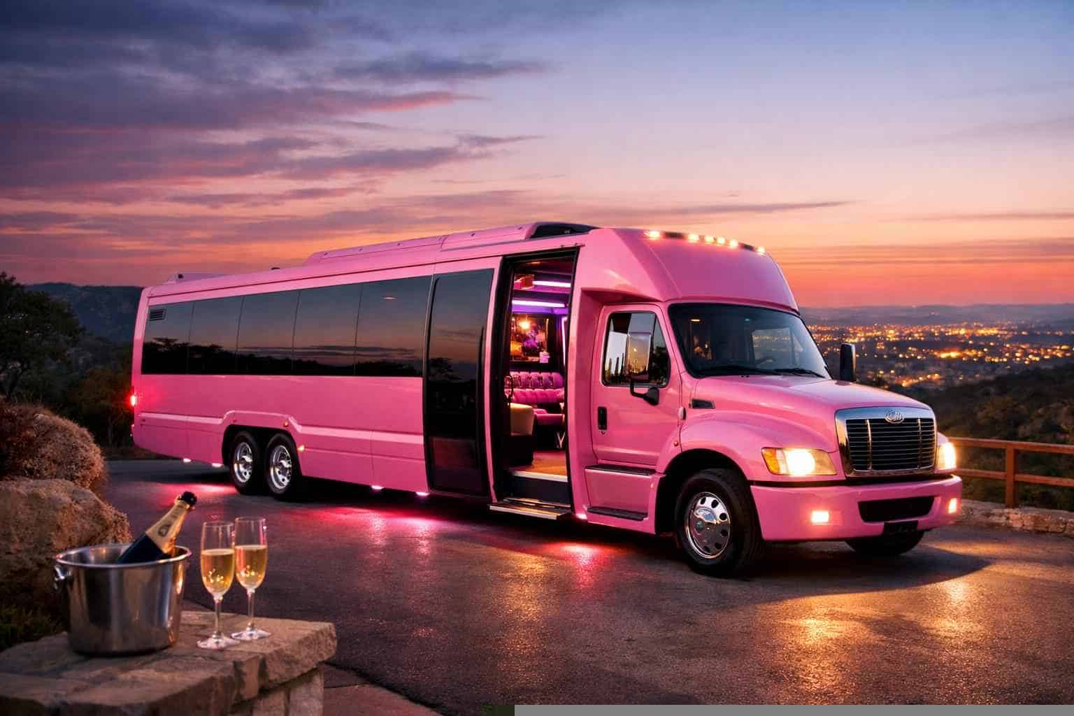 Helotes Texas Pink Party Bus Rental