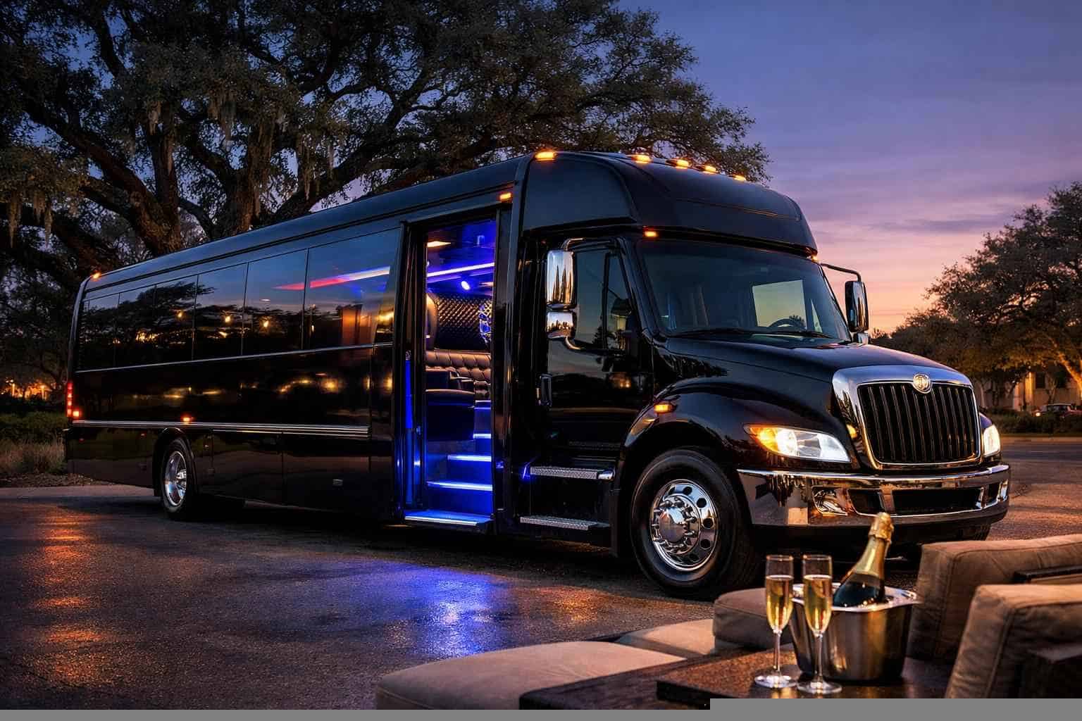 Live Oak Texas Black Party Bus Rental