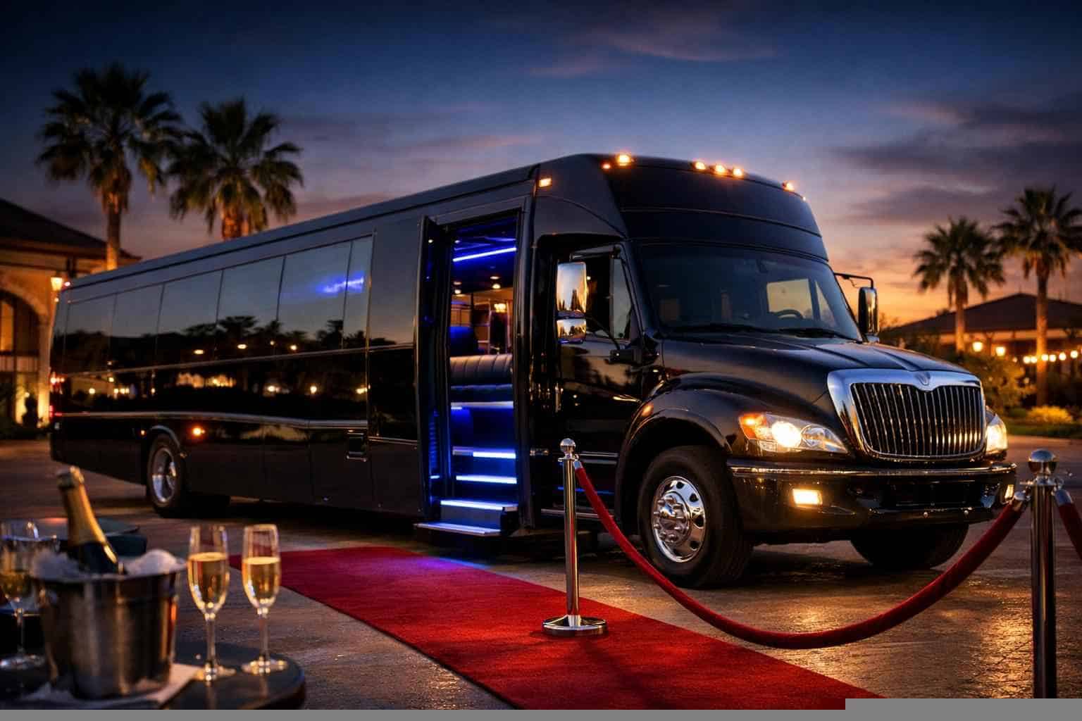 Luxury Black Party Bus Rental in Cibolo Texas