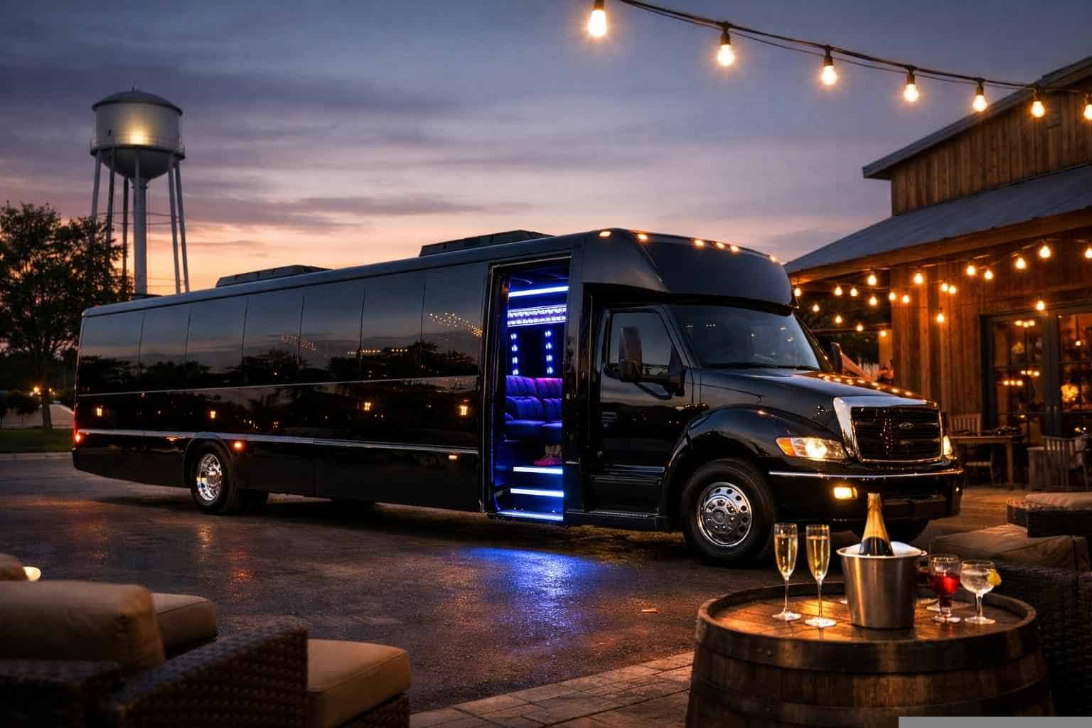 Luxury Black Party Bus Rental in Converse Texas