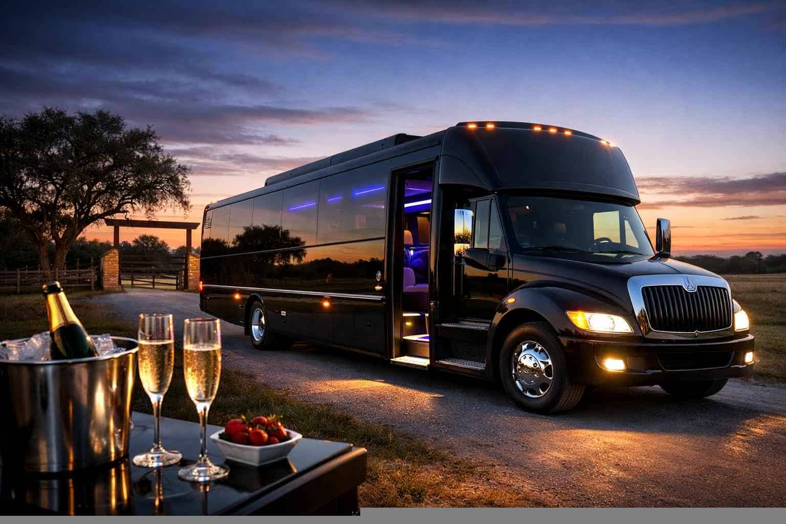 Luxury Black Party Bus Rental in Floresville Texas