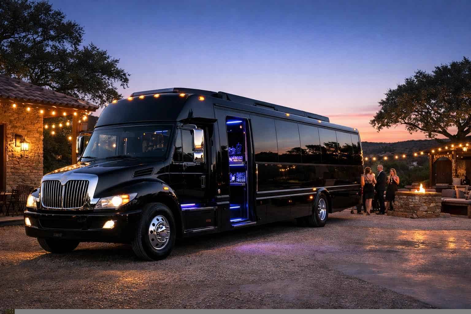 Luxury Black Party Bus Rental in Helotes Texas