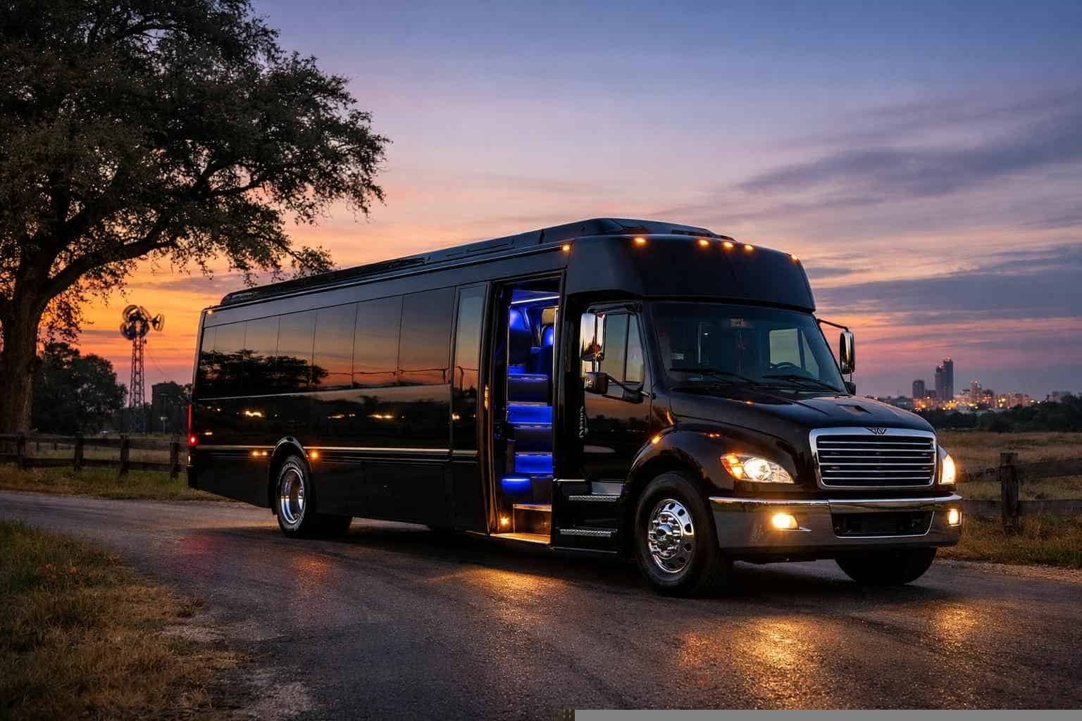 Luxury Black Party Bus Rental in La Vernia Texas