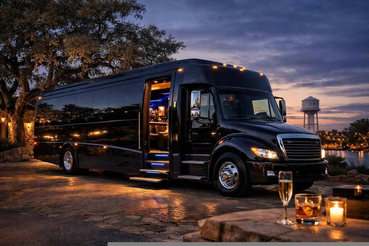 Luxury Black Party Bus Rental in Live Oak Texas