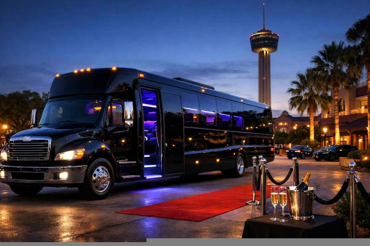 Luxury Black Party Bus Rental in Schertz Texas