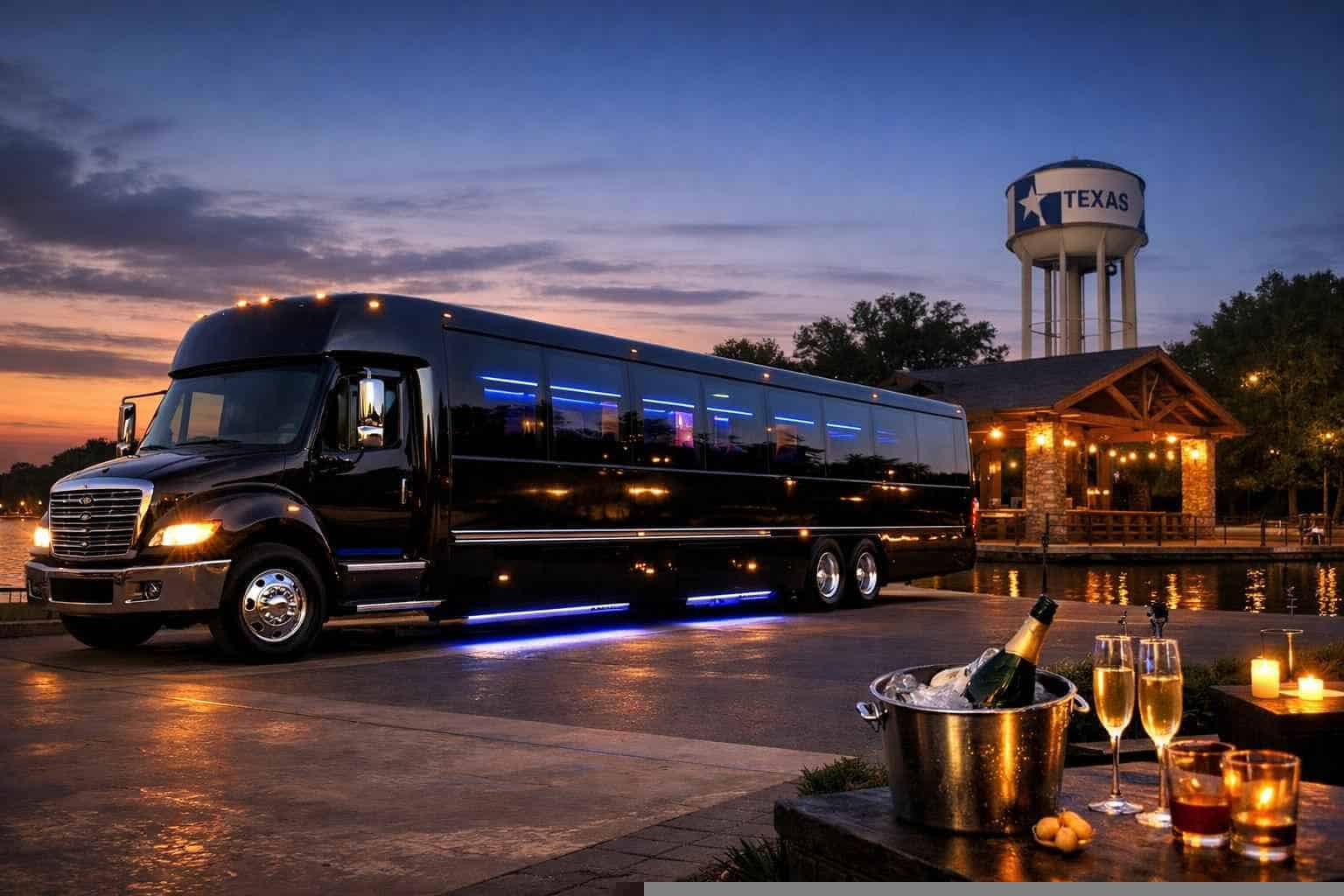 Luxury Black Party Bus Rental in Seguin Texas