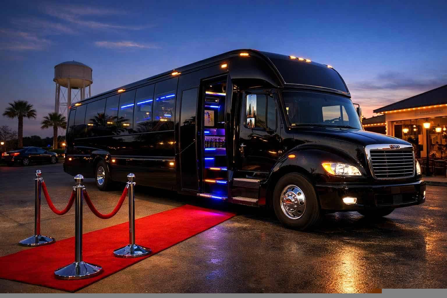 Luxury Black Party Bus Rental in Selma Texas