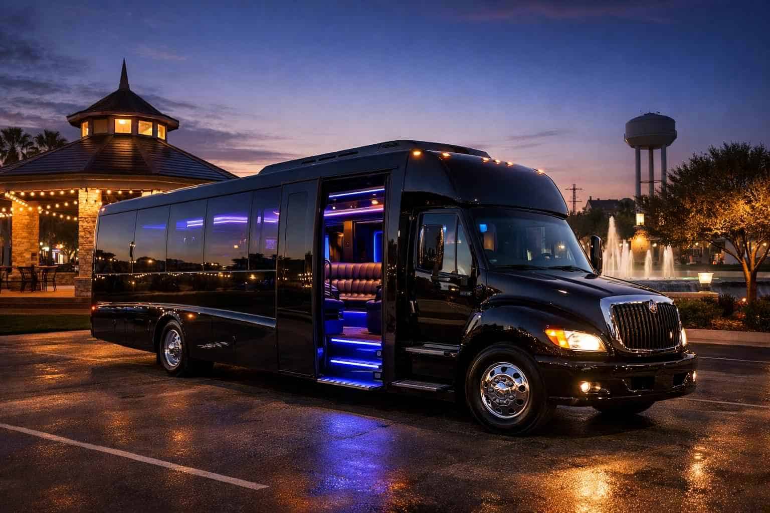 Luxury Black Party Bus Rental in Windcrest Texas
