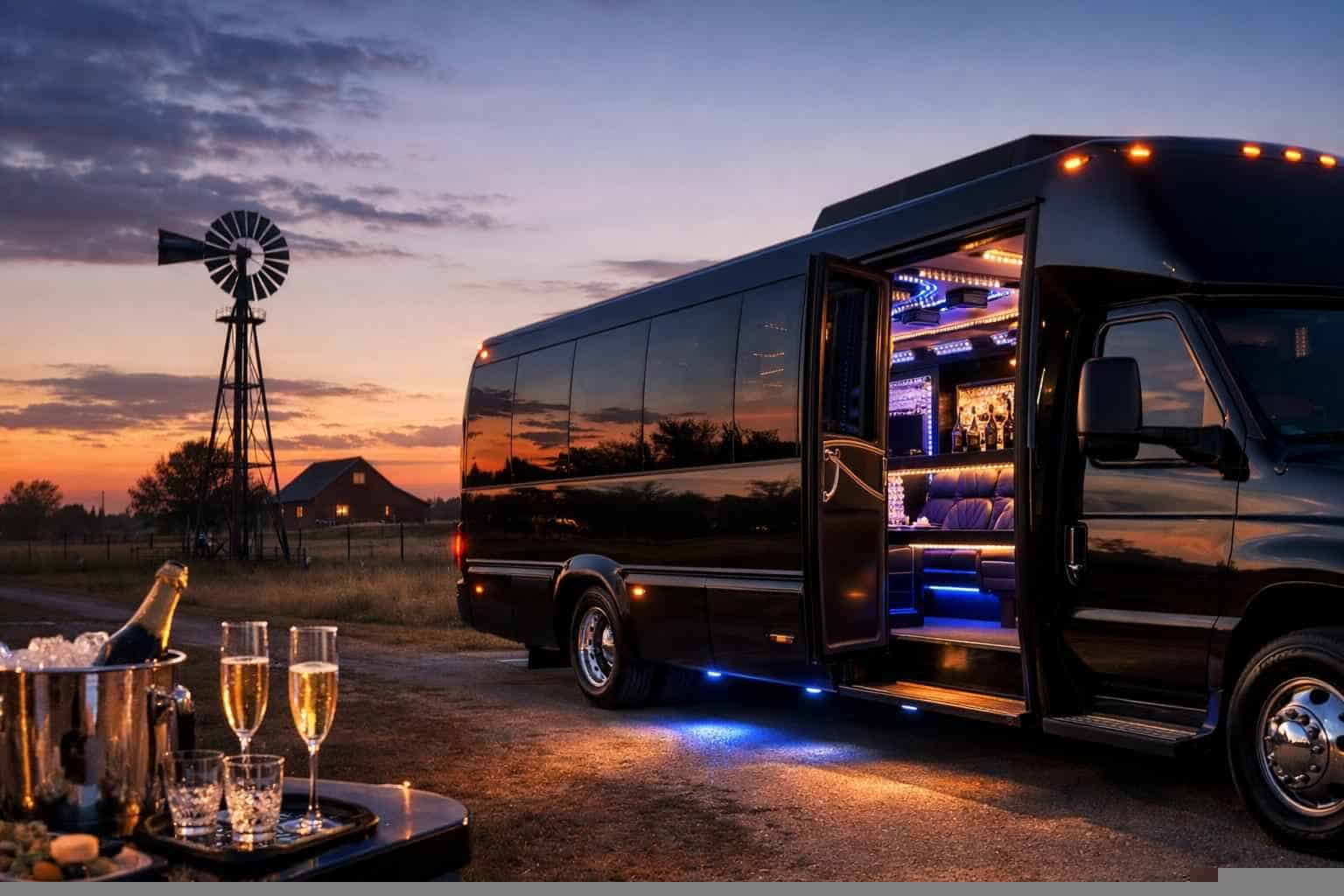 Luxury Party Bus Rental in Floresville Texas