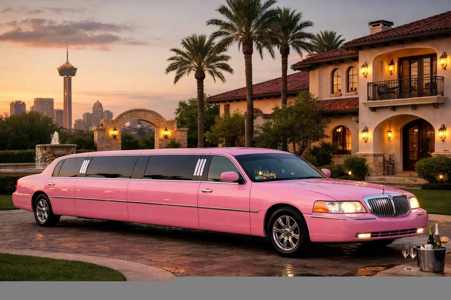 Luxury Pink Limo Rental in Alamo Heights Texas