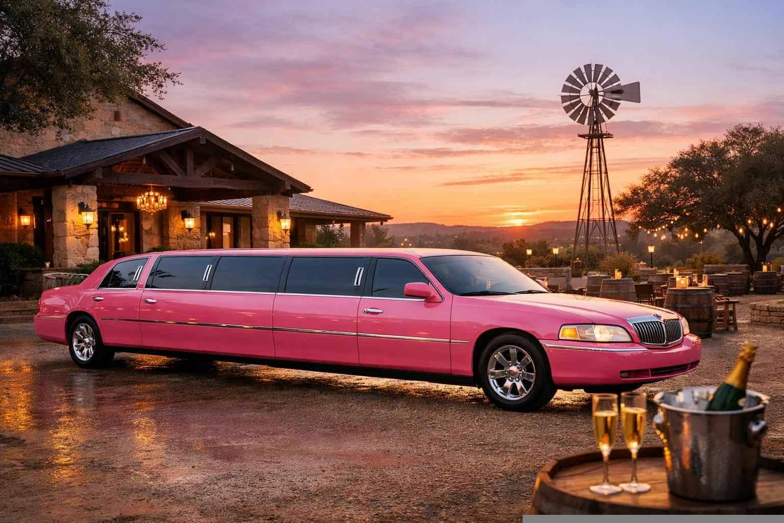 Luxury Pink Limo Rental in Boerne Texas