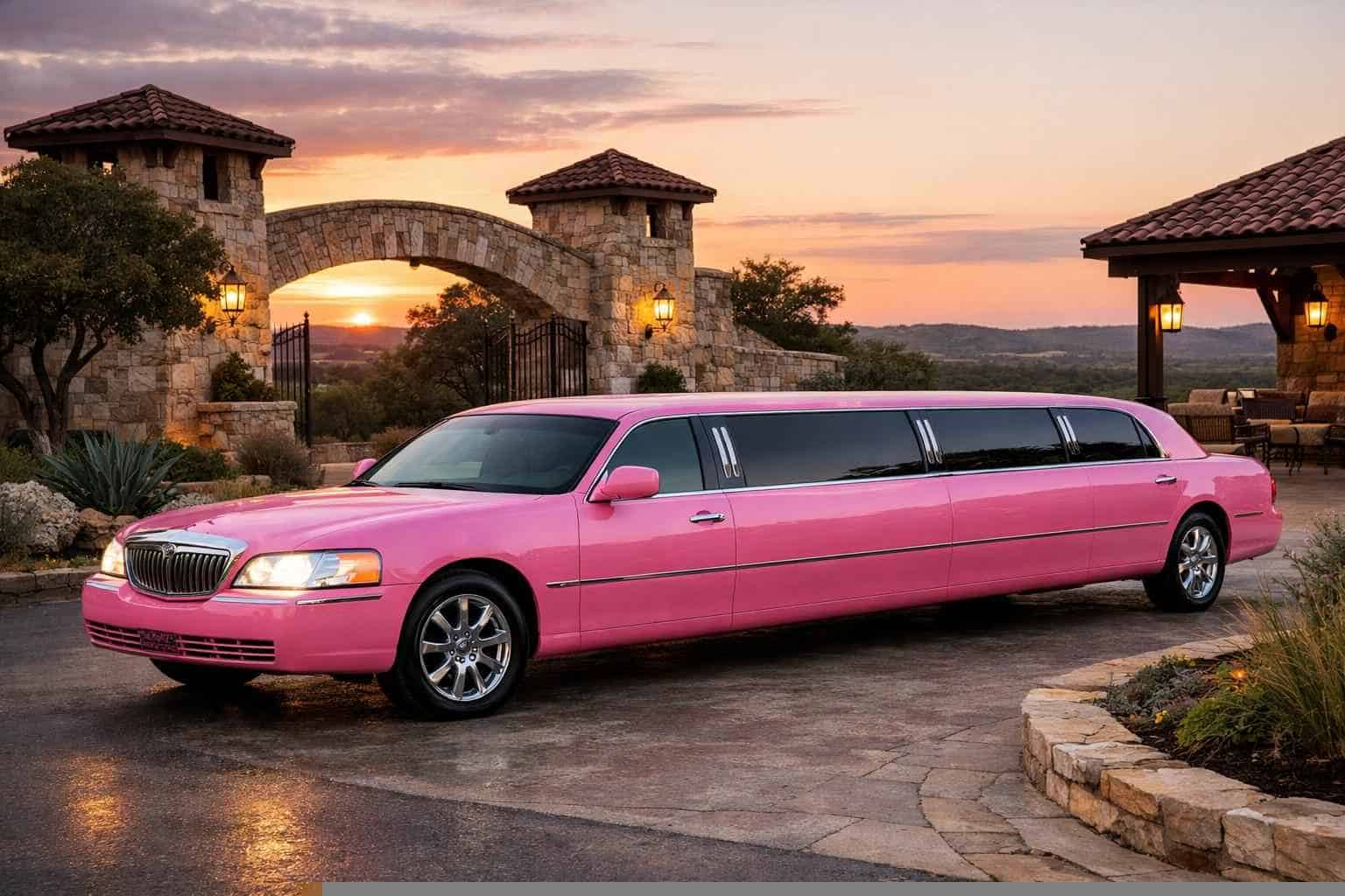 Luxury Pink Limo Rental in Bulverde Texas