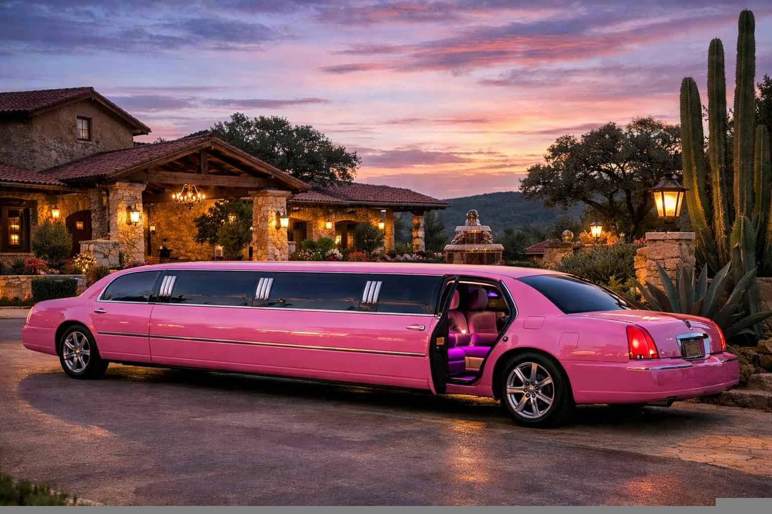 Luxury Pink Limo Rental in Helotes Texas
