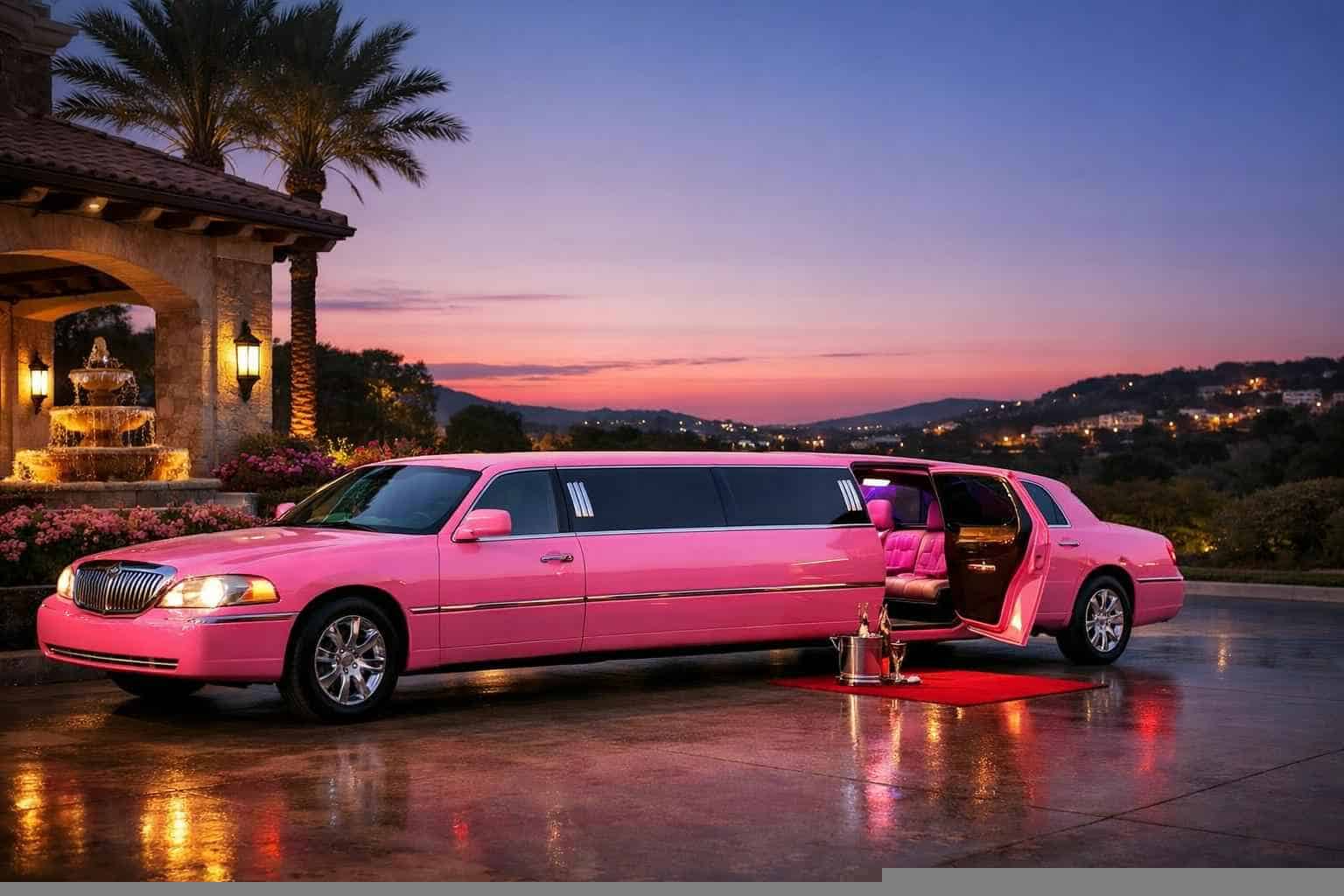 Luxury Pink Limo Rental in Leon Valley Texas