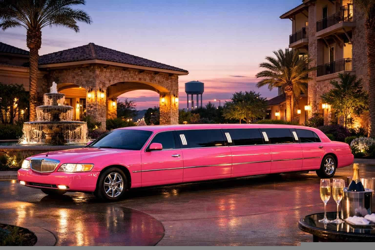 Luxury Pink Limo Rental in Schertz Texas