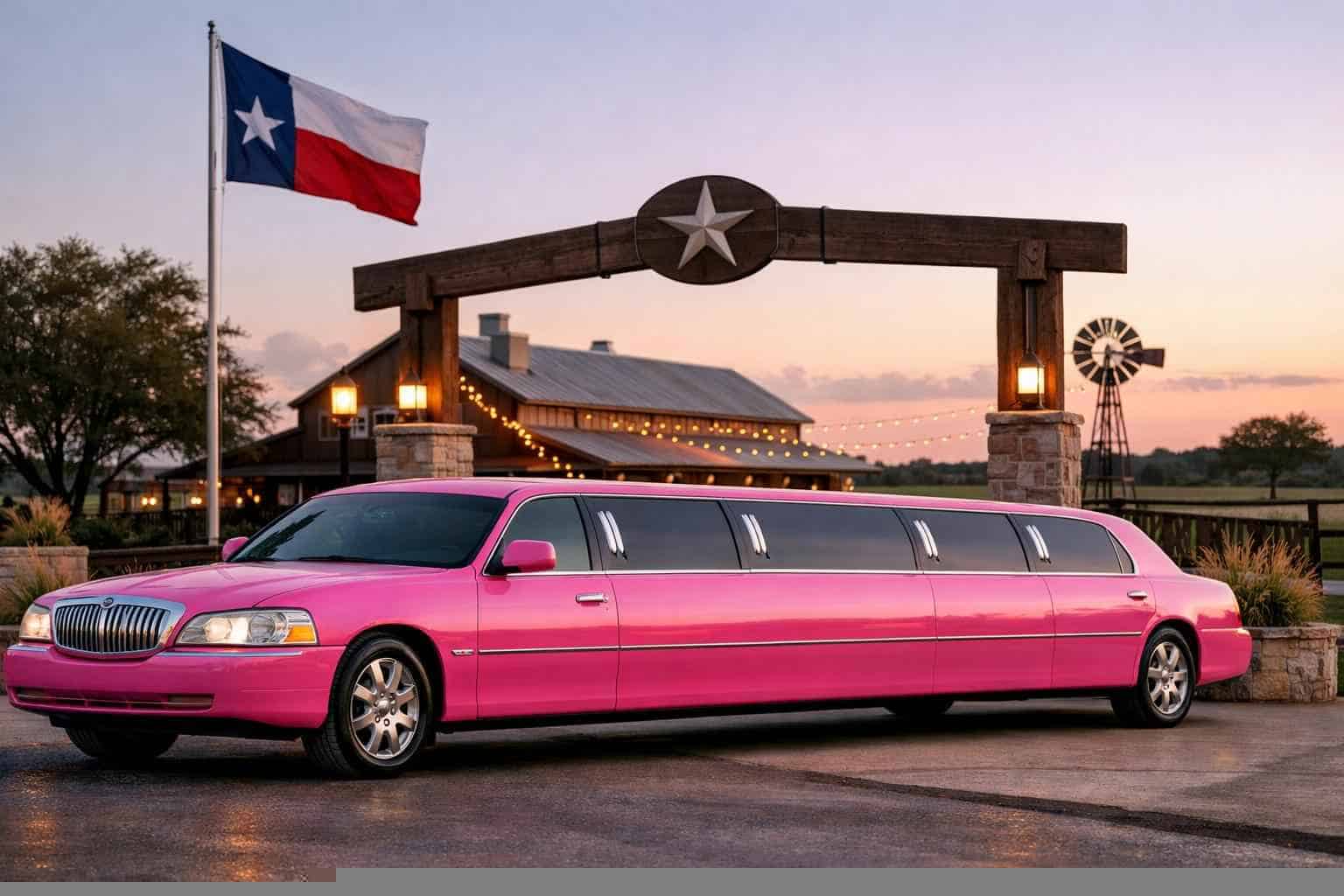 Luxury Pink Limo Rental in Seguin Texas