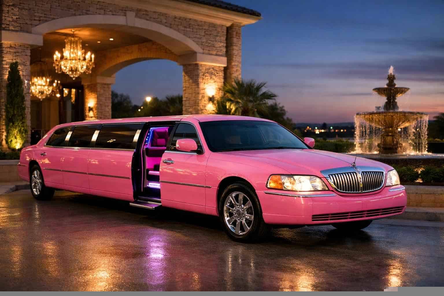 Luxury Pink Limo Rental in Selma Texas