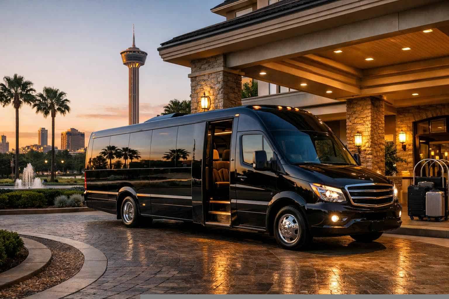 Luxury Shuttle Bus Rental in Universal City Texas