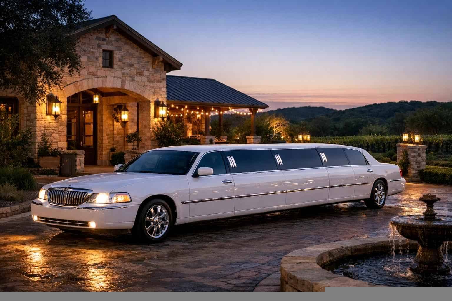 Luxury White Limo Rental in Boerne Texas