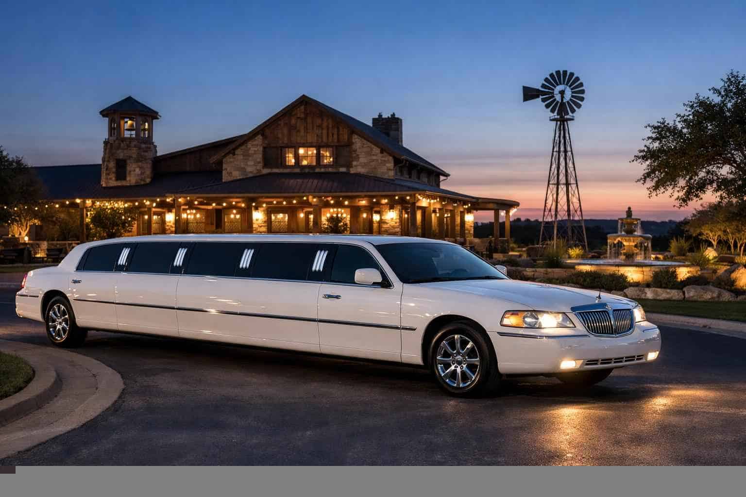 Luxury White Limo Rental in Cibolo Texas