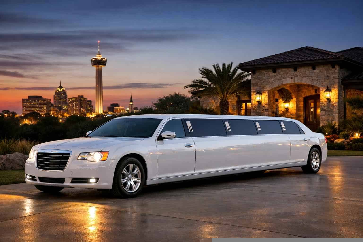 Luxury White Limo Rental in Converse Texas