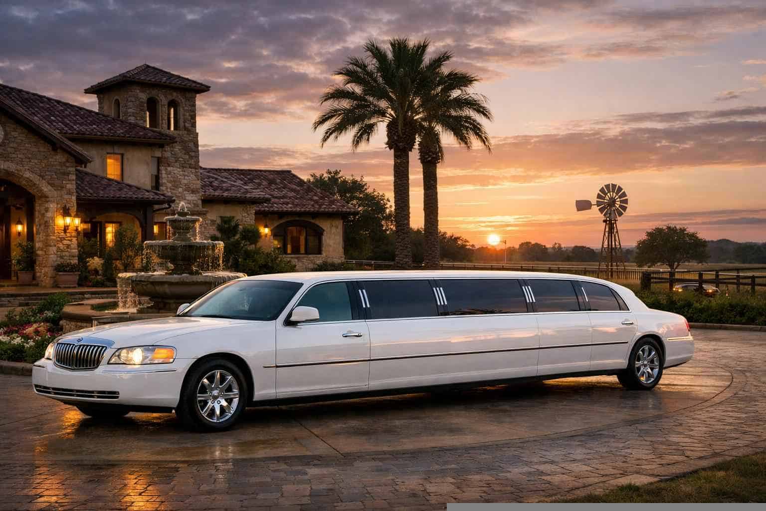 Luxury White Limo Rental In Floresville Texas