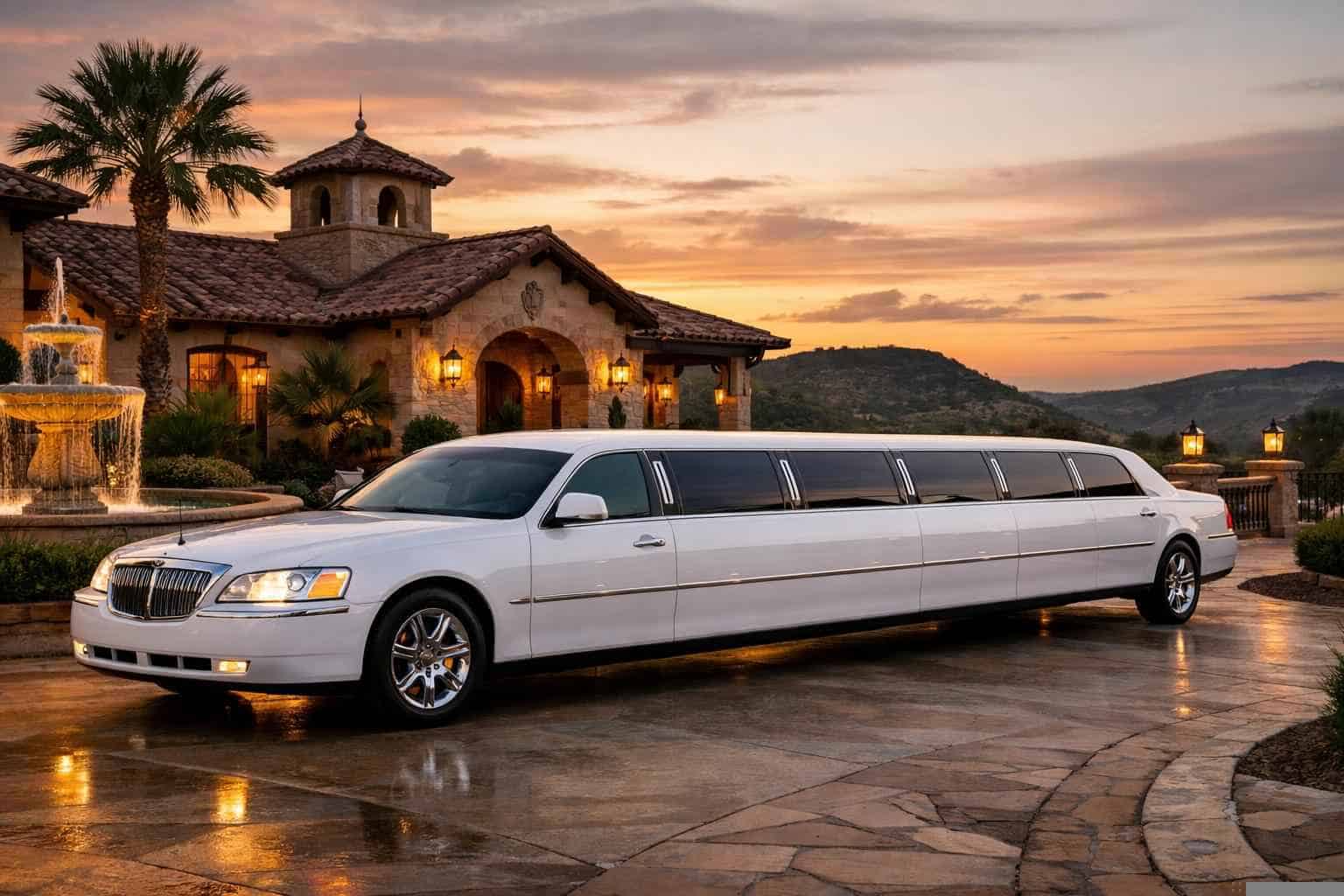Luxury White Limo Rental in Helotes Texas