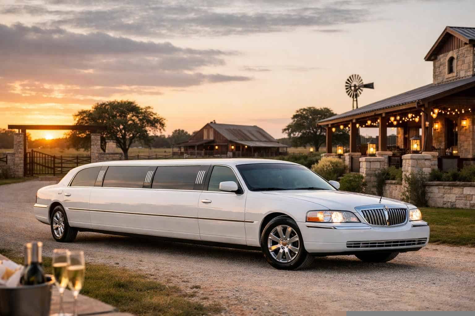 Luxury White Limo Rental in La Vernia Texas