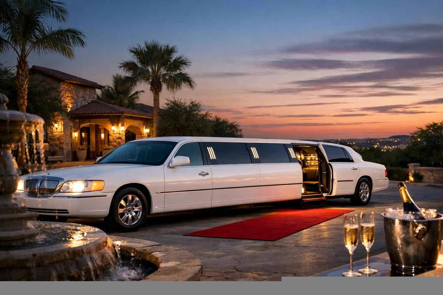 Luxury White Limo Rental in Leon Valley Texas