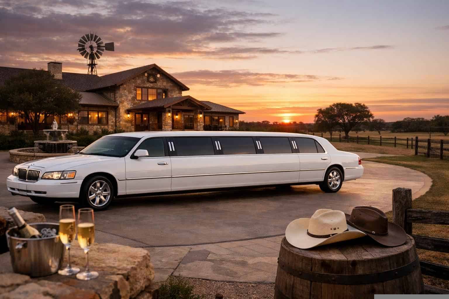 Luxury White Limo Rental in Pleasanton Texas