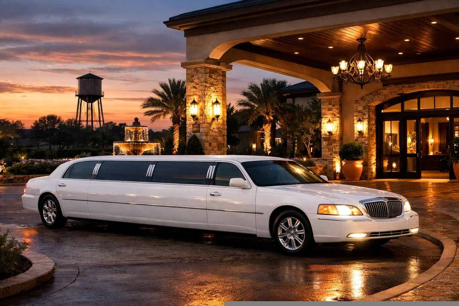 Luxury White Limo Rental in Schertz Texas