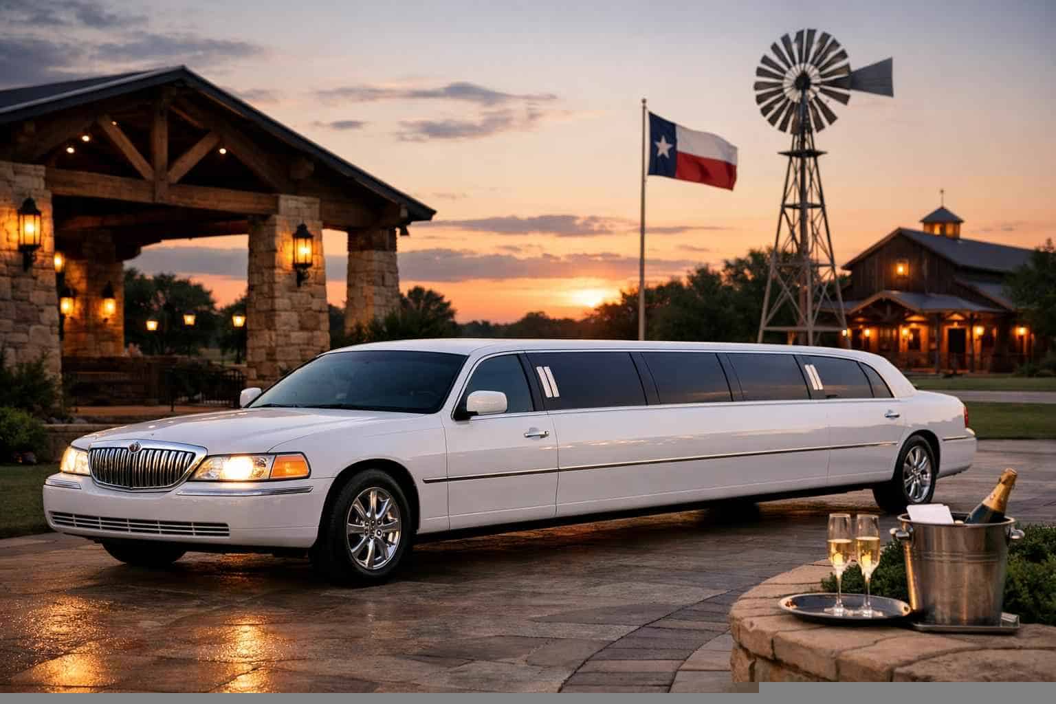 Luxury White Limo Rental in Seguin Texas