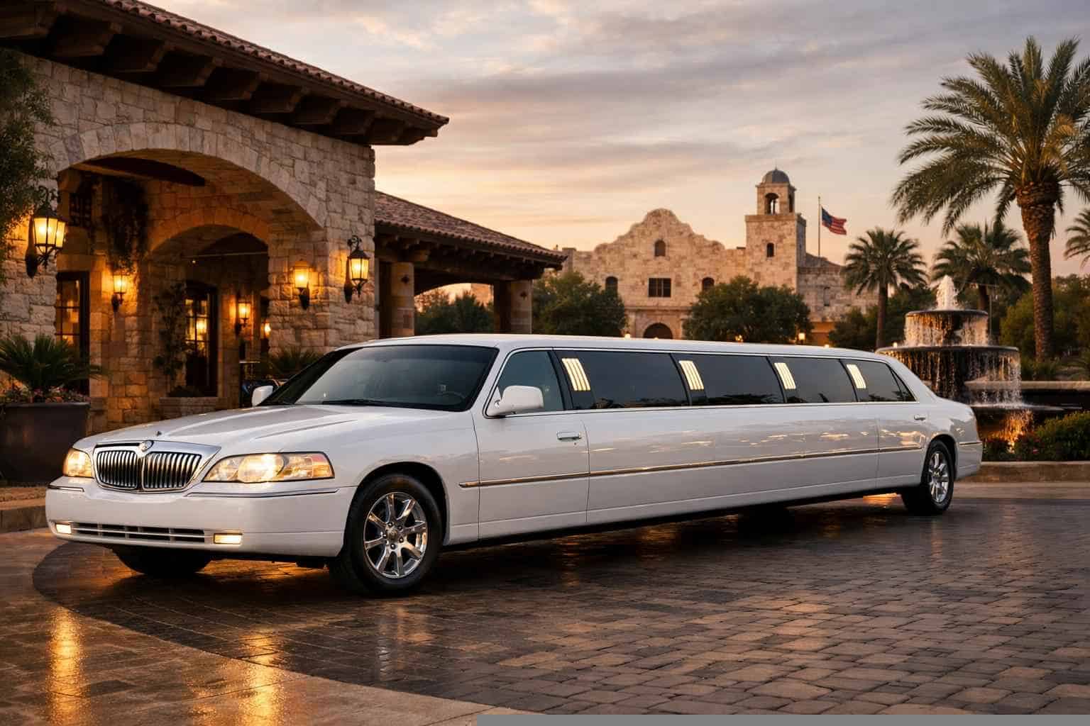 Luxury White Limo Rental in Selma Texas