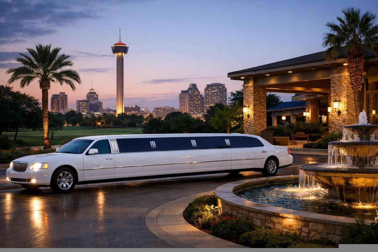 Luxury White Limo Rental in Windcrest Texas