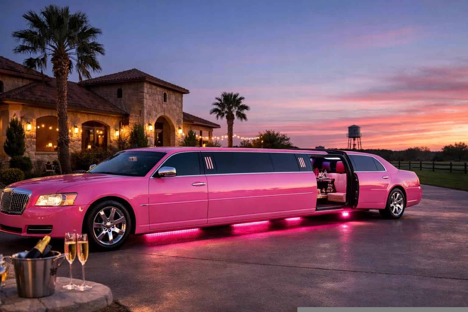 Pink Limo Rental Near Me Pleasanton TX
