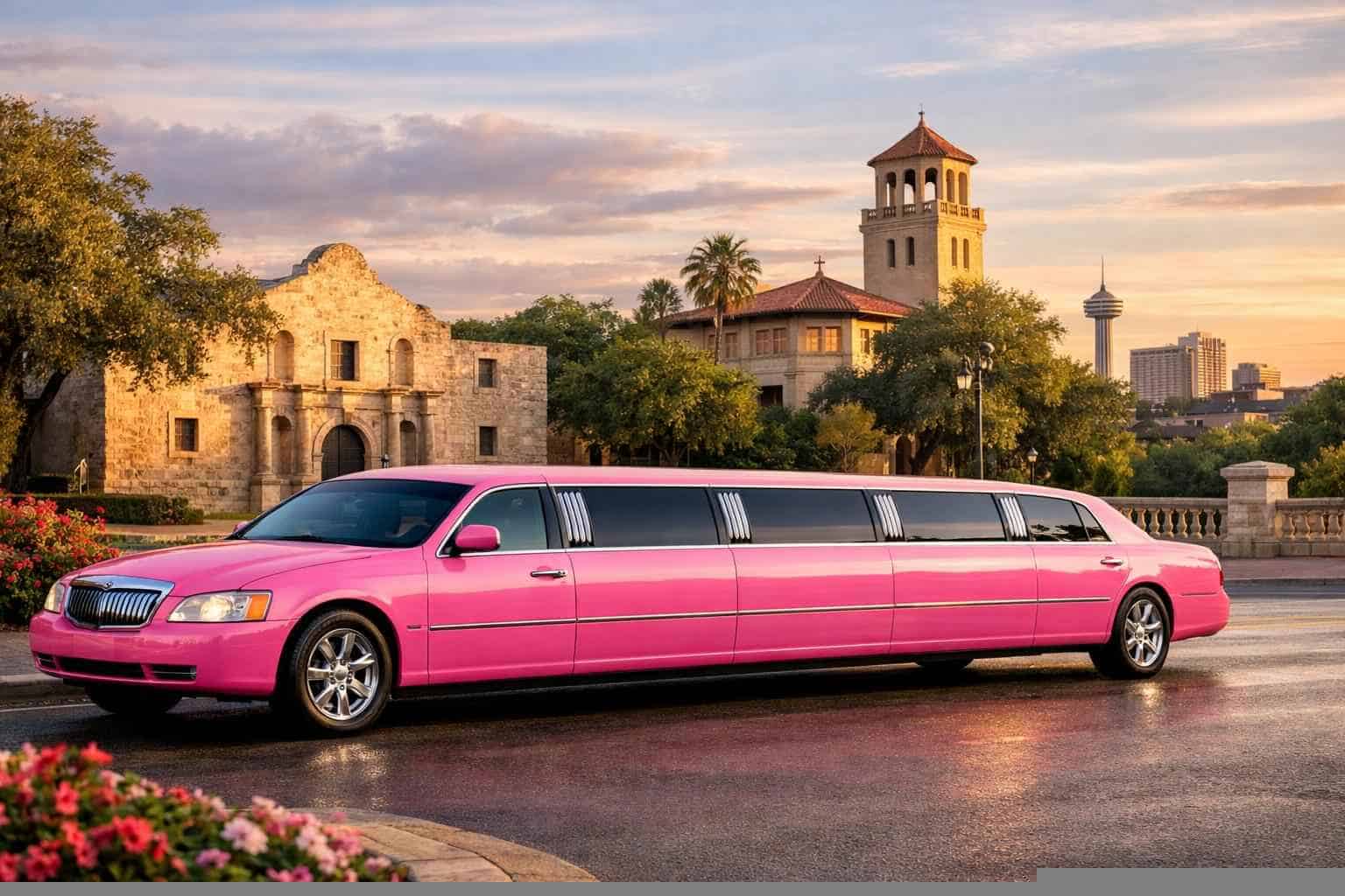 Pink Limousines in Alamo Heights Texas