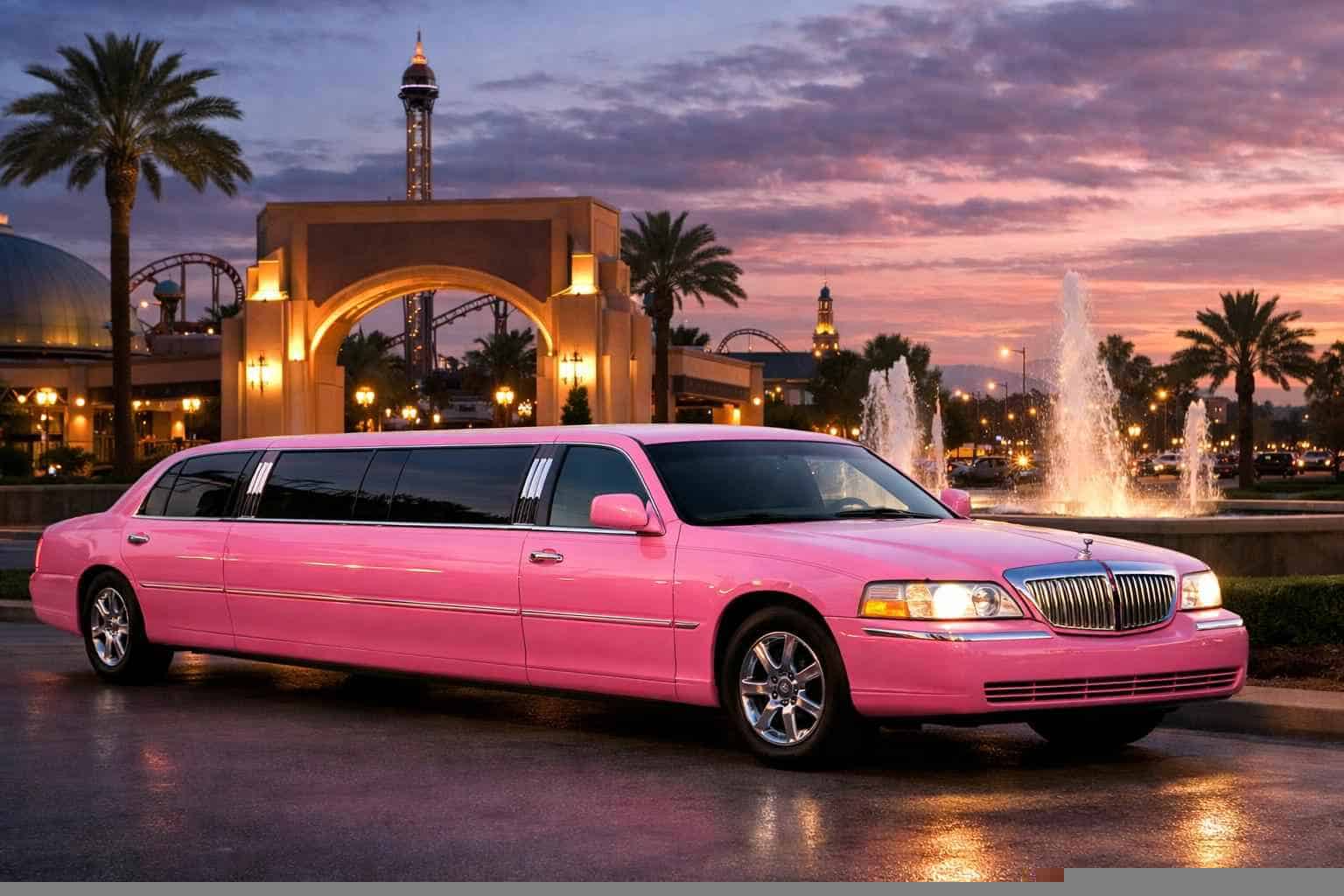 Pink Limousines in Universal City Texas