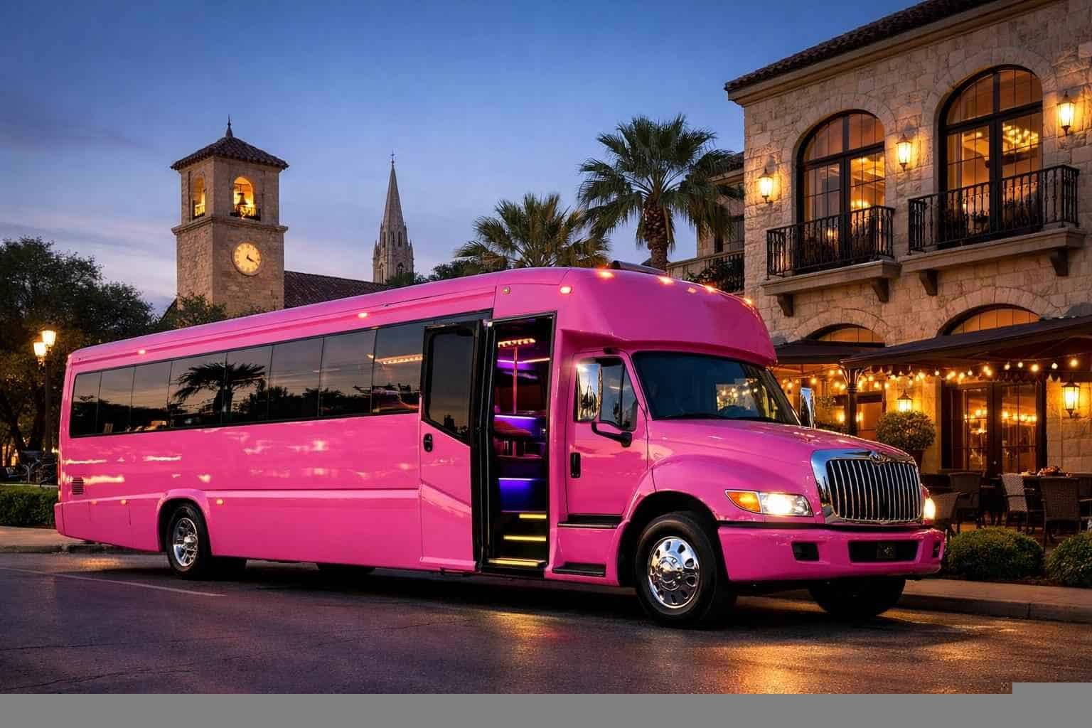 Pink Party Bus Rental Alamo Heights TX