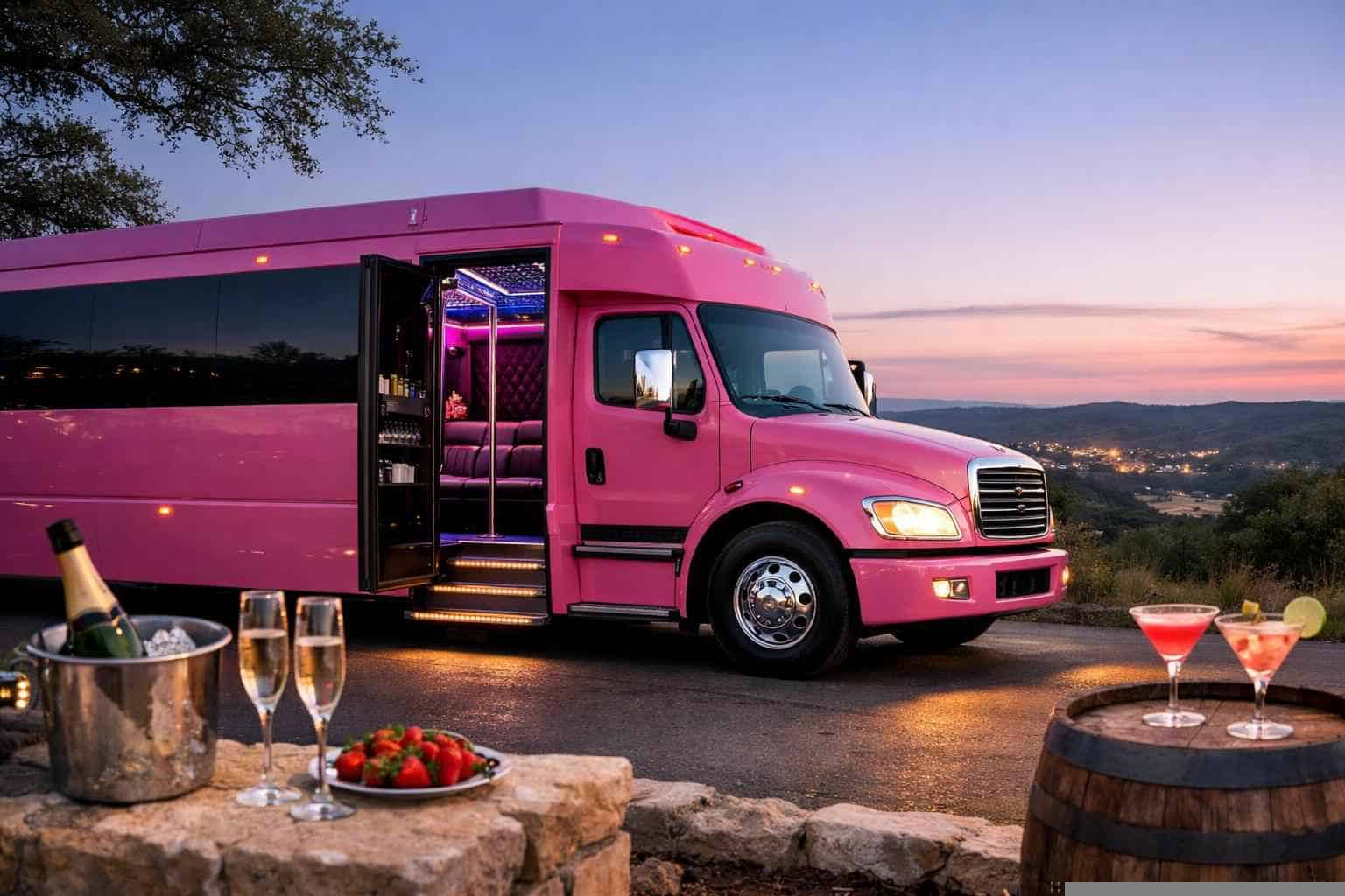 Pink Party Bus Rental Boerne TX