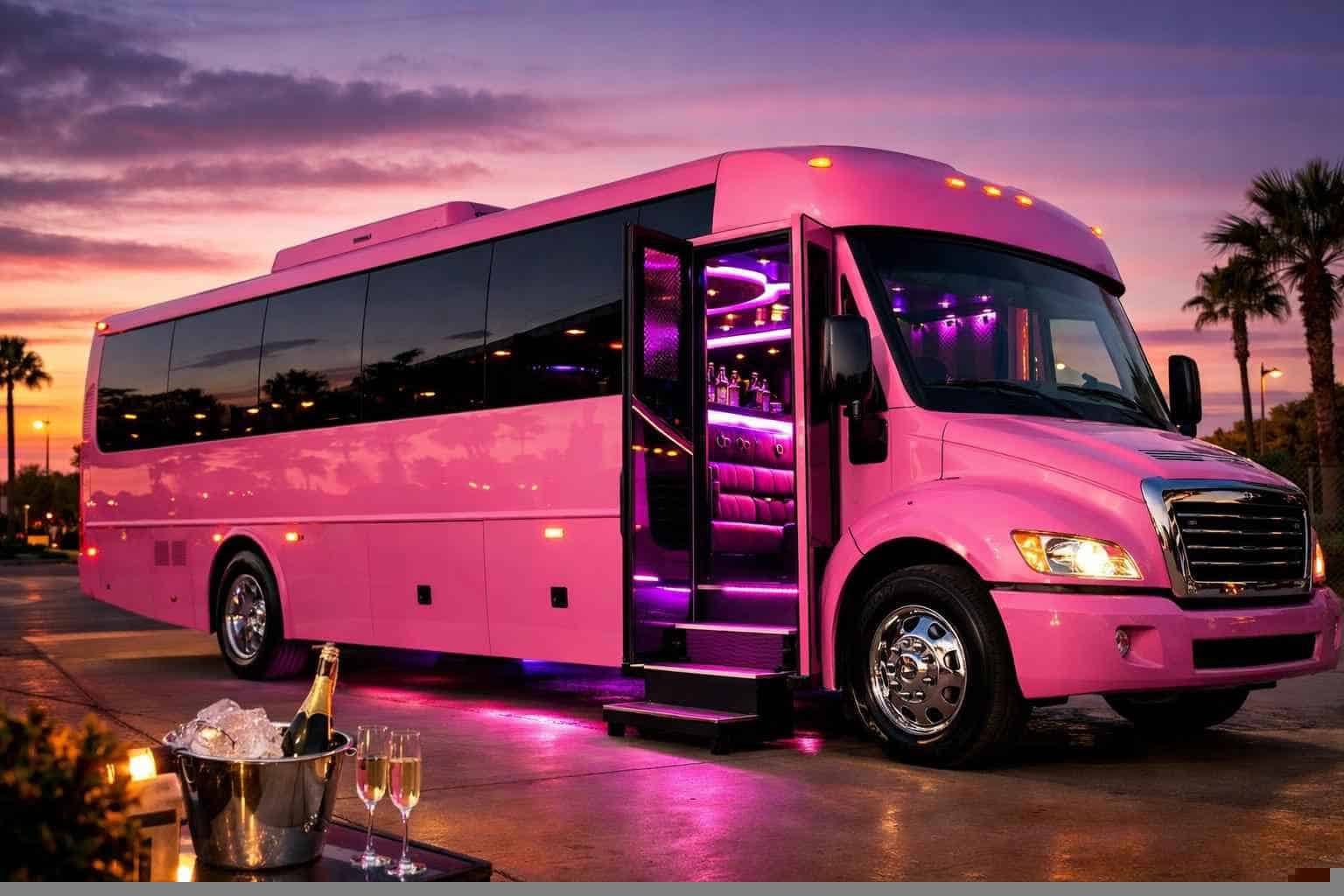Pink Party Bus Rental Cibolo TX