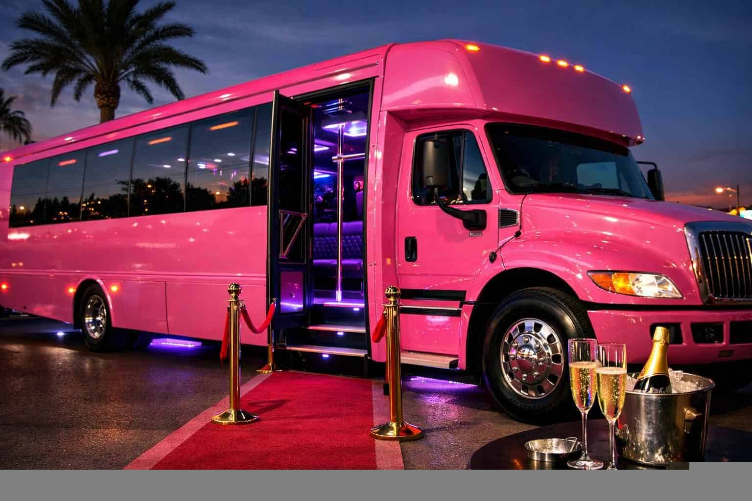 Pink Party Bus Rental Leon Valley TX